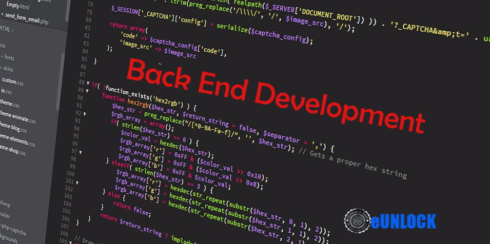 web and software back end develping